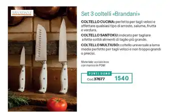 Stanhome Set 3 coltelli «Brandani» offerta