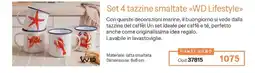Stanhome Set 4 tazzine smaltate «WD Lifestyle» offerta