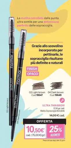 Stanhome flormar ULTRA THIN BROW PENCIL offerta