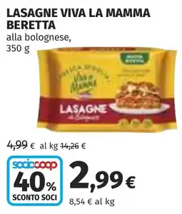 Coop Lasagne Viva la Mamma Beretta alla bolognese offerta