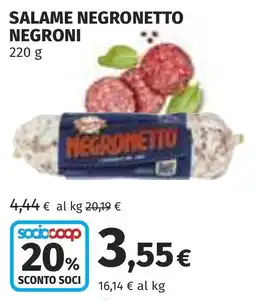 Coop Salame Negronetto Negroni offerta