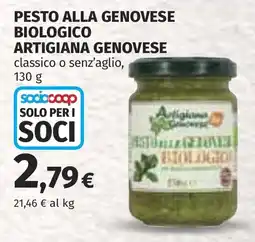 Coop Pesto alla genovese biologico artigiana genovese offerta
