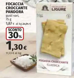 Coop Focaccia croccante Pandora offerta