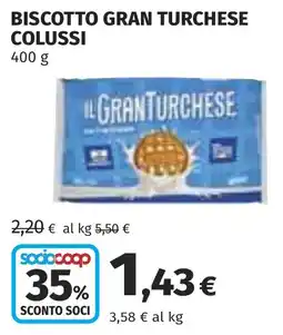 Coop Biscotto Gran Turchesa Colussi offerta