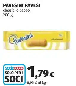 Coop Pavesini Pavesi classici o cacao offerta