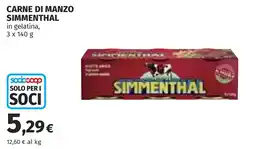 Coop CARNE DI MANZO SIMMENTHAL offerta