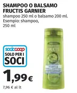 Coop Shampoo o balsamo Fructis Garnier offerta