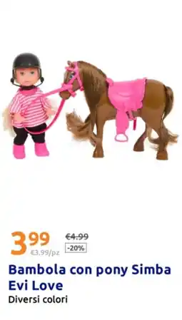 Action Bambola con pony Simba Evi Love offerta