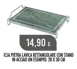 Scelgo Ilsa pietra lavica rettangolare con stand in acciao offerta