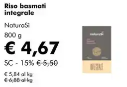 NaturaSì Riso basmati integrale NaturaSi offerta