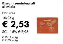 NaturaSì Biscotti semintegrali al miele NaturaSi offerta