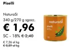 NaturaSì Piselli NaturaSi offerta