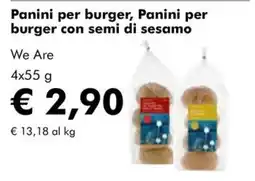 NaturaSì Panini per burger, Panini per burger con semi di sesamo We Are offerta