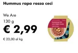 NaturaSì Hummus rapa rossa ceci offerta