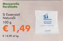 NaturaSì Mozzarella fiordilatte Si Essenziali NaturaSi offerta