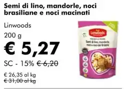 NaturaSì Linwoods Semi di lino, mandorle, noci brasiliane e noci macinati offerta