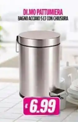 Vitulano Drugstore DI.MO PATTUMIERA BAGNO ACCIAIO 5 LT CON CHIUSURA offerta