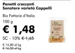 NaturaSì Panetti croccanti Senatore varietà Cappelli Bio Fattorie d'Italia offerta