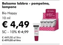 NaturaSì Balsamo labbra - pompelmo, lampone Bio Happy offerta