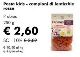 NaturaSì Pasta kids - campioni di lenticchie rosse Probios offerta