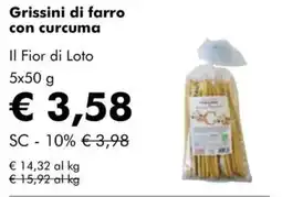 NaturaSì Grissini di farro con curcuma Il Fior di Loto offerta