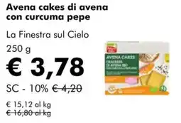 NaturaSì Avena cakes di avena con curcuma pepe offerta