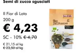 NaturaSì Semi di zucca sgusciati Il Fior di Loto offerta