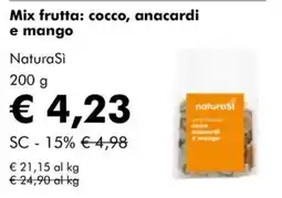 NaturaSì Mix frutta: cocco, anacardi e mango NaturaSi offerta