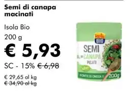NaturaSì Semi di canapa macinati Isola Bio offerta