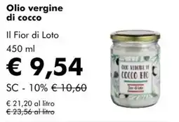 NaturaSì Olio vergine di cocco Il Fior di Loto offerta