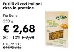NaturaSì Fusilli di ceci italiani ricco in proteine Più Bene offerta