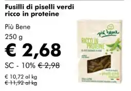 NaturaSì Fusilli di piselli verdi ricco in proteine Più Bene offerta