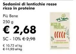 NaturaSì Sedanini di lenticchie rosse ricco in proteine Più Bene offerta