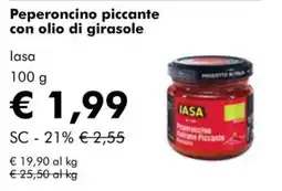 NaturaSì Peperoncino piccante con olio di girasole IASA offerta