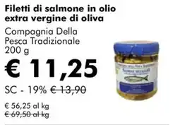 NaturaSì Filetti di salmone in olio extra vergine di oliva Compagnia Della Pesca Tradizionale offerta