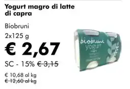 NaturaSì Yogurt magro di latte di capra Biobruni offerta