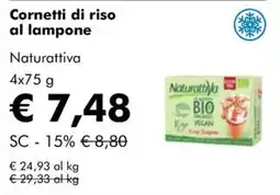 NaturaSì Cornetti di riso al lampone Naturattiva offerta