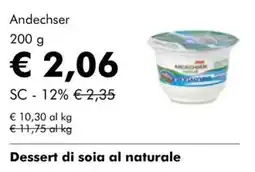 NaturaSì Andechser Dessert di soia al naturale offerta