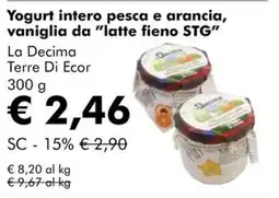 NaturaSì Yogurt intero pesca e arancia, vaniglia da "latte fieno STG" La Decima Terre Di Ecor offerta