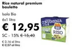 NaturaSì Rice natural premium bauletto Isola Bio offerta