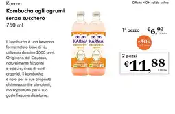 NaturaSì Karma Kombucha agli agrumi senza zucchero offerta