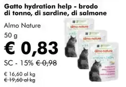 NaturaSì Gatto hydration help - brodo di tonno, di sardine, di salmone Almo Nature offerta