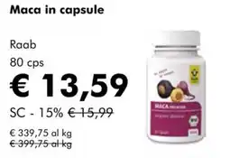 NaturaSì Maca in capsule Raab offerta