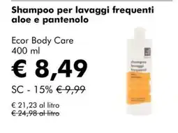 NaturaSì Shampoo per lavaggi frequenti aloe e pantenolo Ecor Body Care offerta