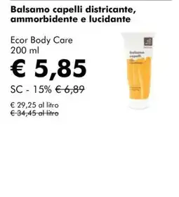 NaturaSì Balsamo capelli districante, ammorbidente e lucidante Ecor Body Care offerta