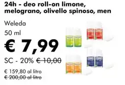 NaturaSì Weleda deo roll-on offerta