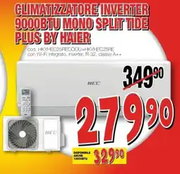 Mondo Brico Climatizzatore Inverter 9000BTU Mono Split Tide Plus by Haier offerta