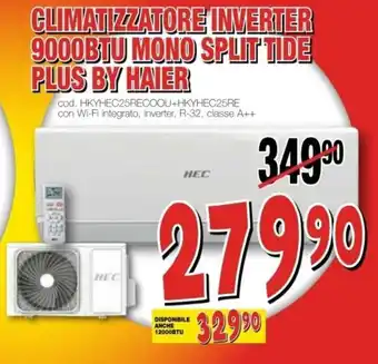 Climatizzatore Inverter 9000BTU Mono Split Tide Plus by Haier