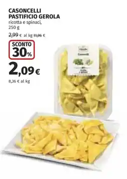 Coop Superstore CASONCELLI PASTIFICIO GEROLA ricotta e spinaci offerta