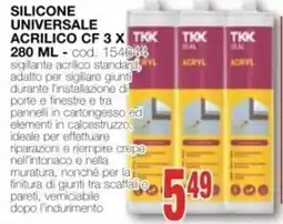 Mondo Brico Silicone universale acrilico CF TIKK offerta
